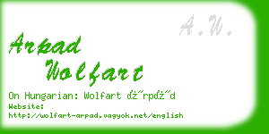 arpad wolfart business card